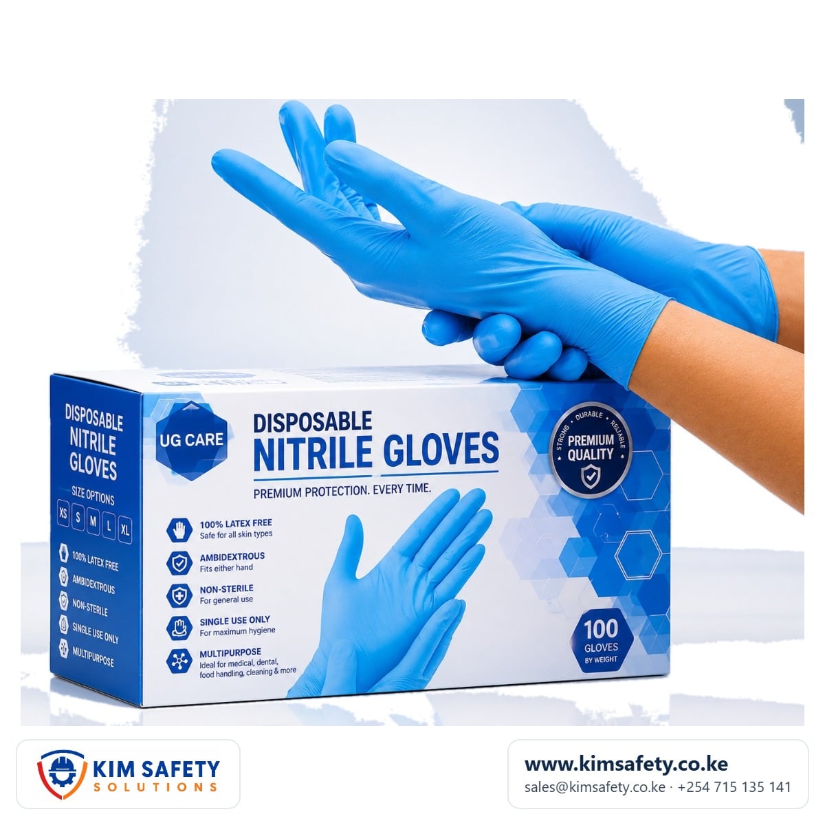 Nitrilution Exam Gloves — Nitrile Powder-Free — KimSafety