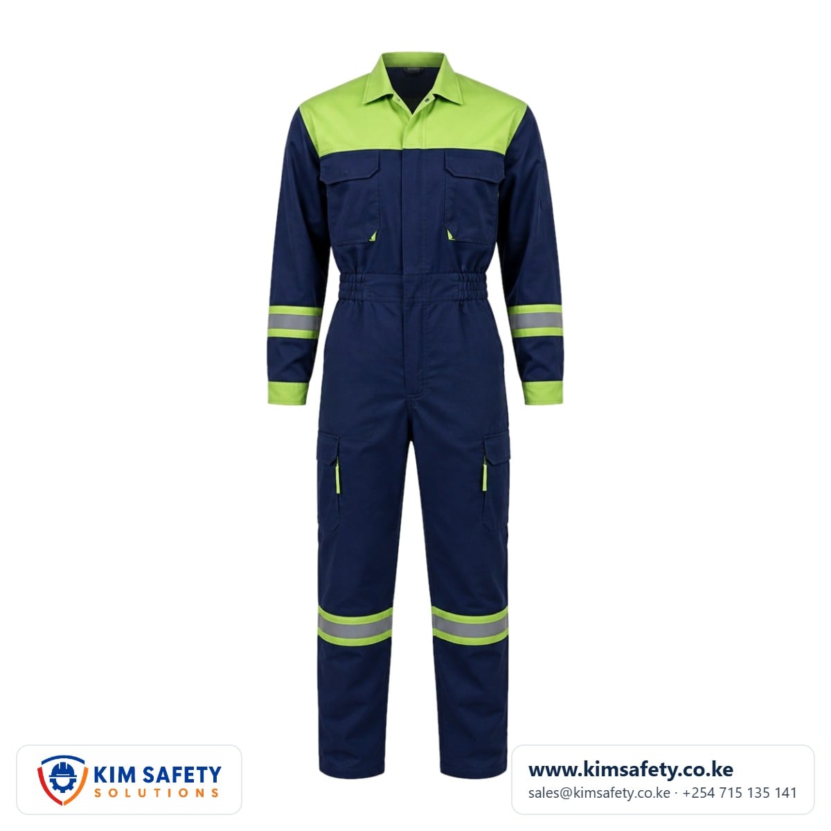 FlexFit HiVis Coverall — Navy — KimSafety