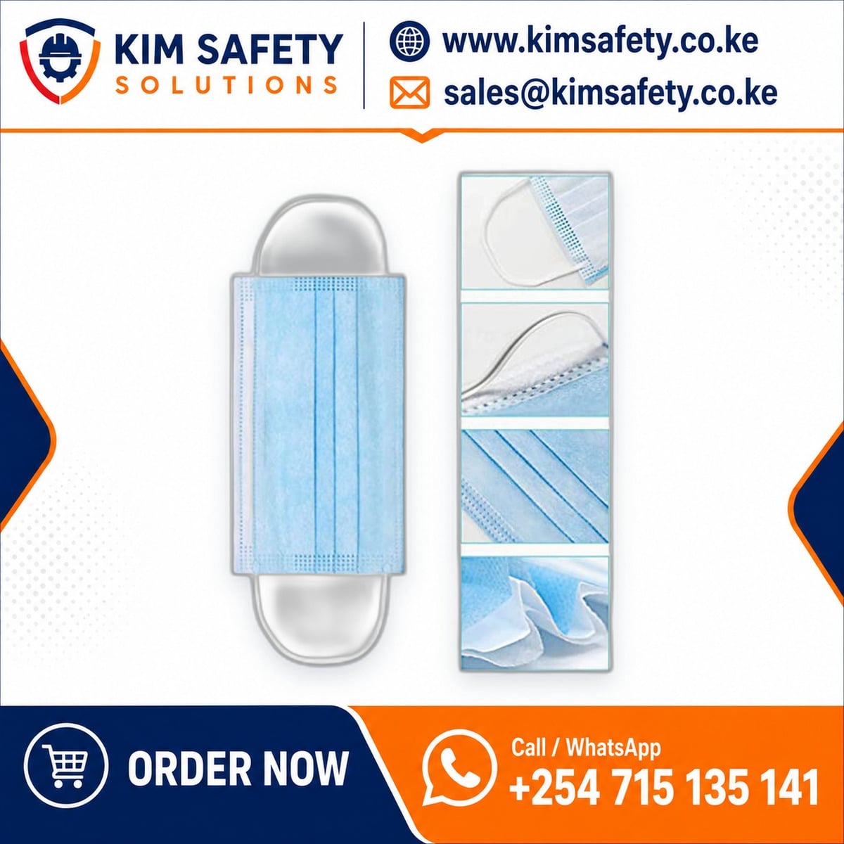 Surgical Face Masks — 3-Ply Disposable — KimSafety