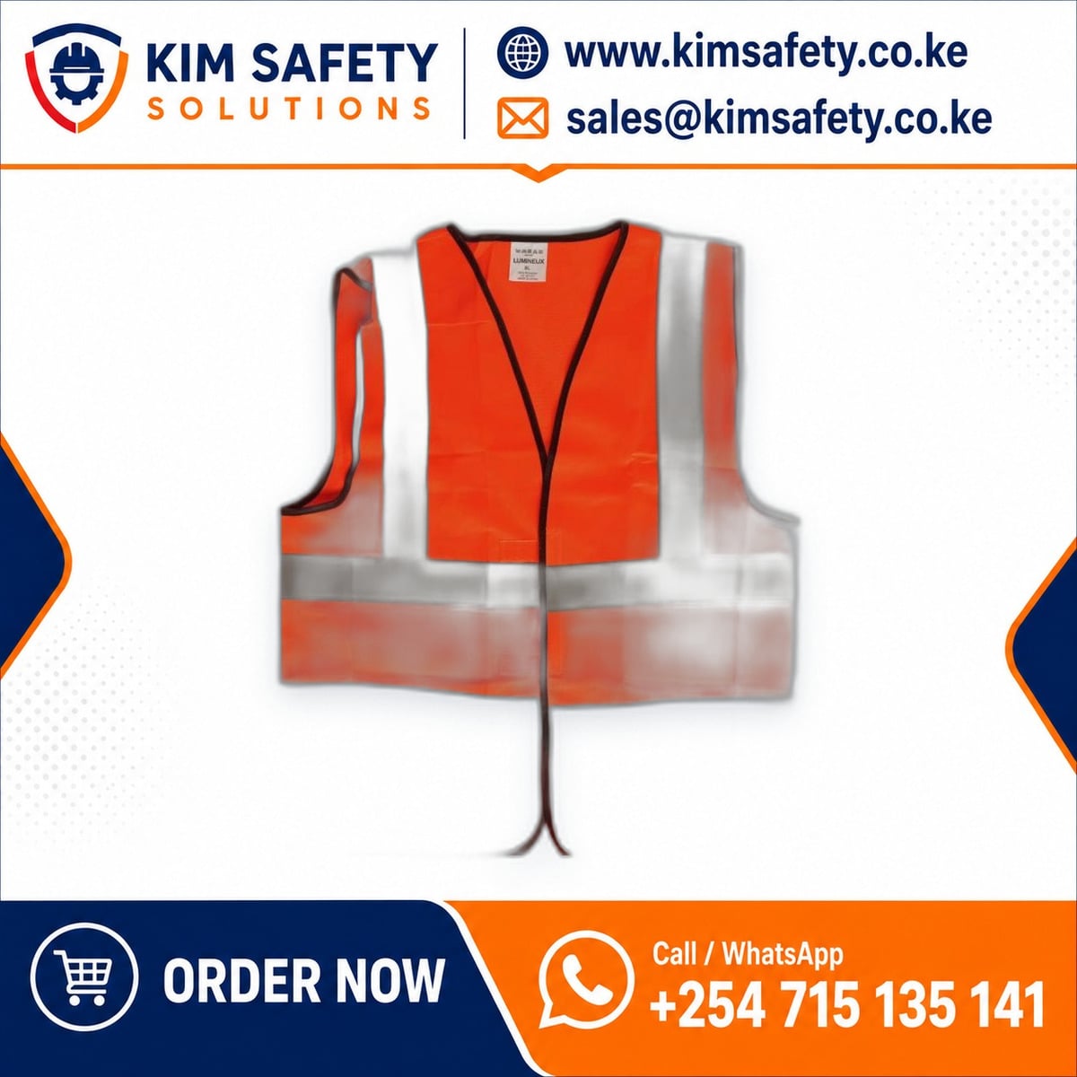 4-Stripe Orange Reflective Vest — KimSafety
