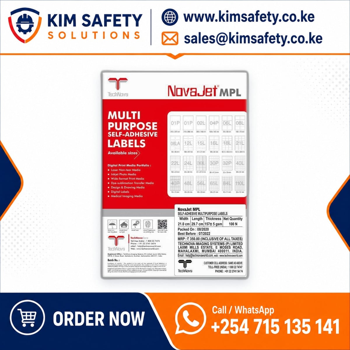 A4 Label Papers — KimSafety