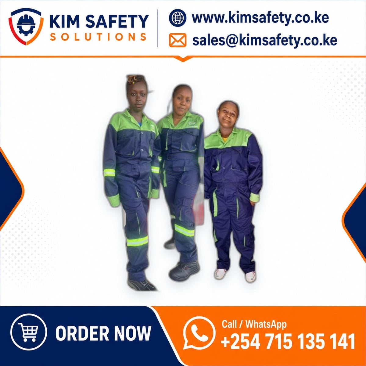 FlexFit HiVis Coverall — Navy — KimSafety
