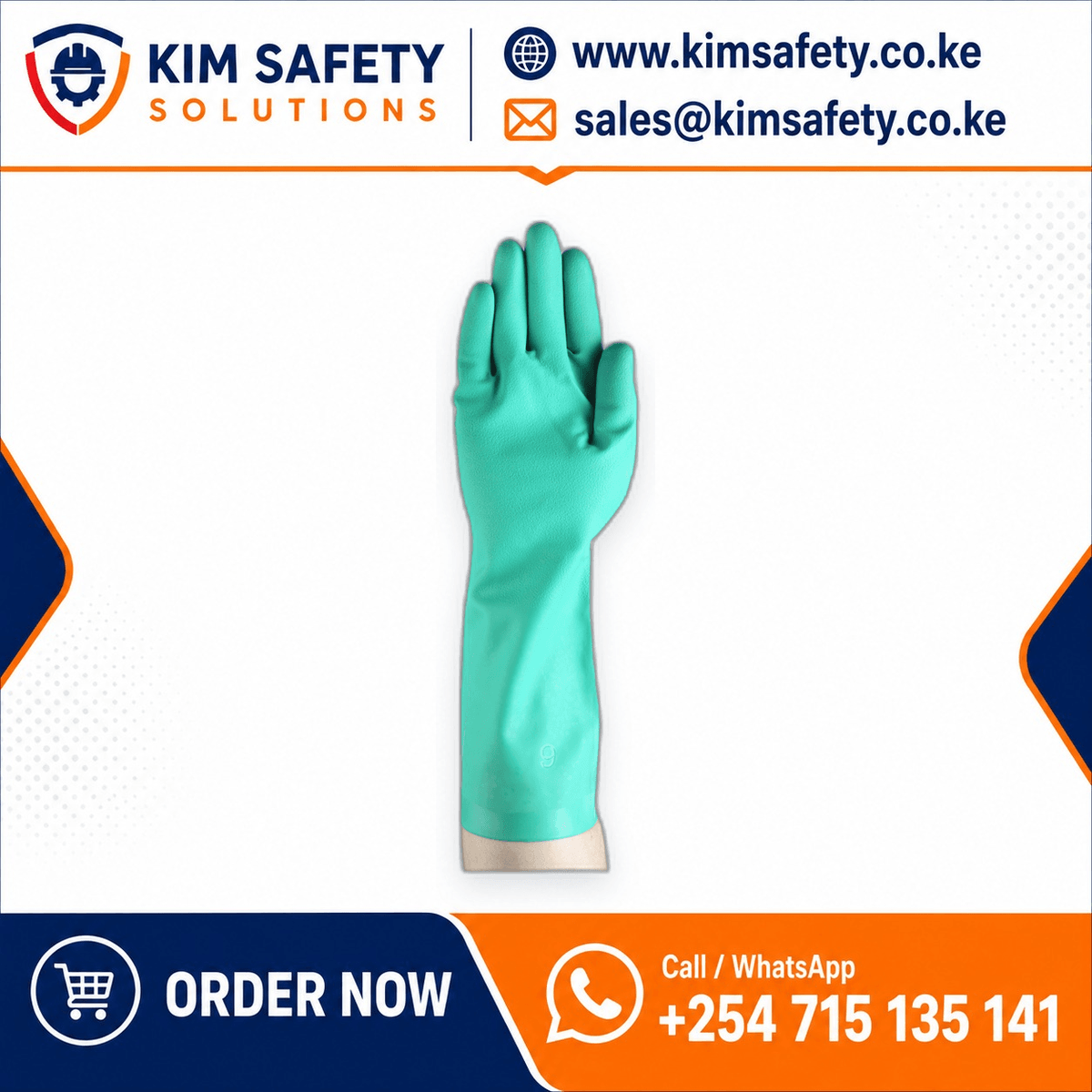 Green Nitrile Gloves — KimSafety