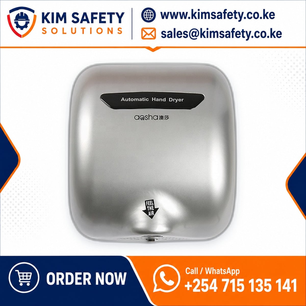 Industrial Hand Dryer (1800–2200W) — KimSafety