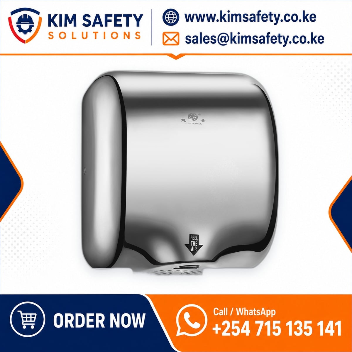Industrial Hand Dryer (1800–2200W) — KimSafety