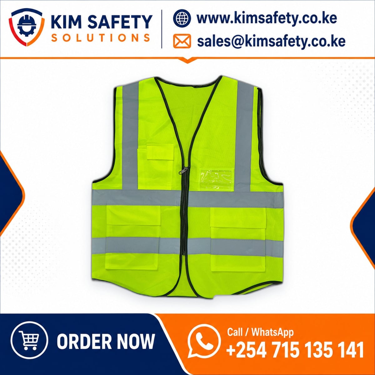 Designer Reflective Jacket (Orange) — KimSafety