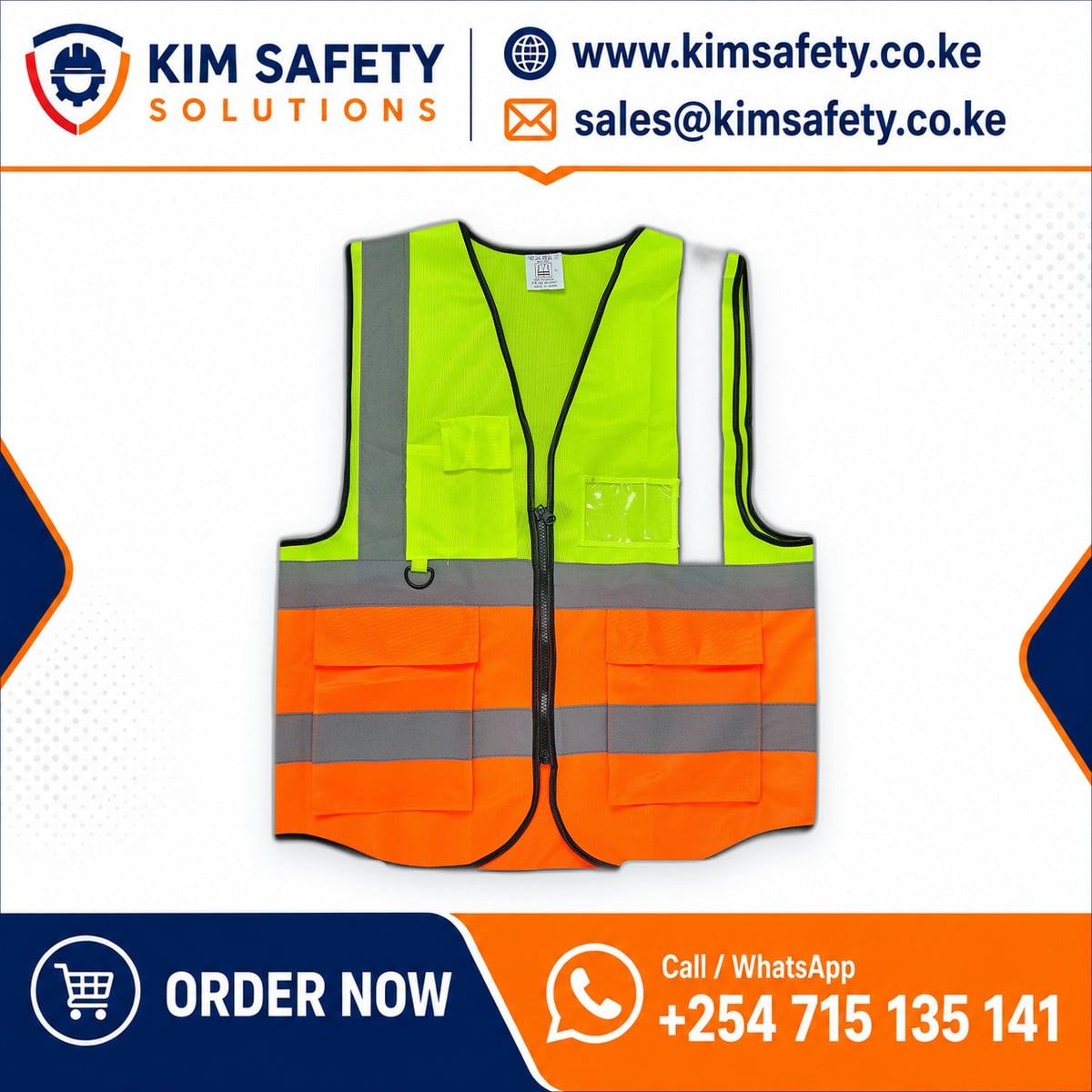 Designer Reflective Jacket (Orange) — KimSafety