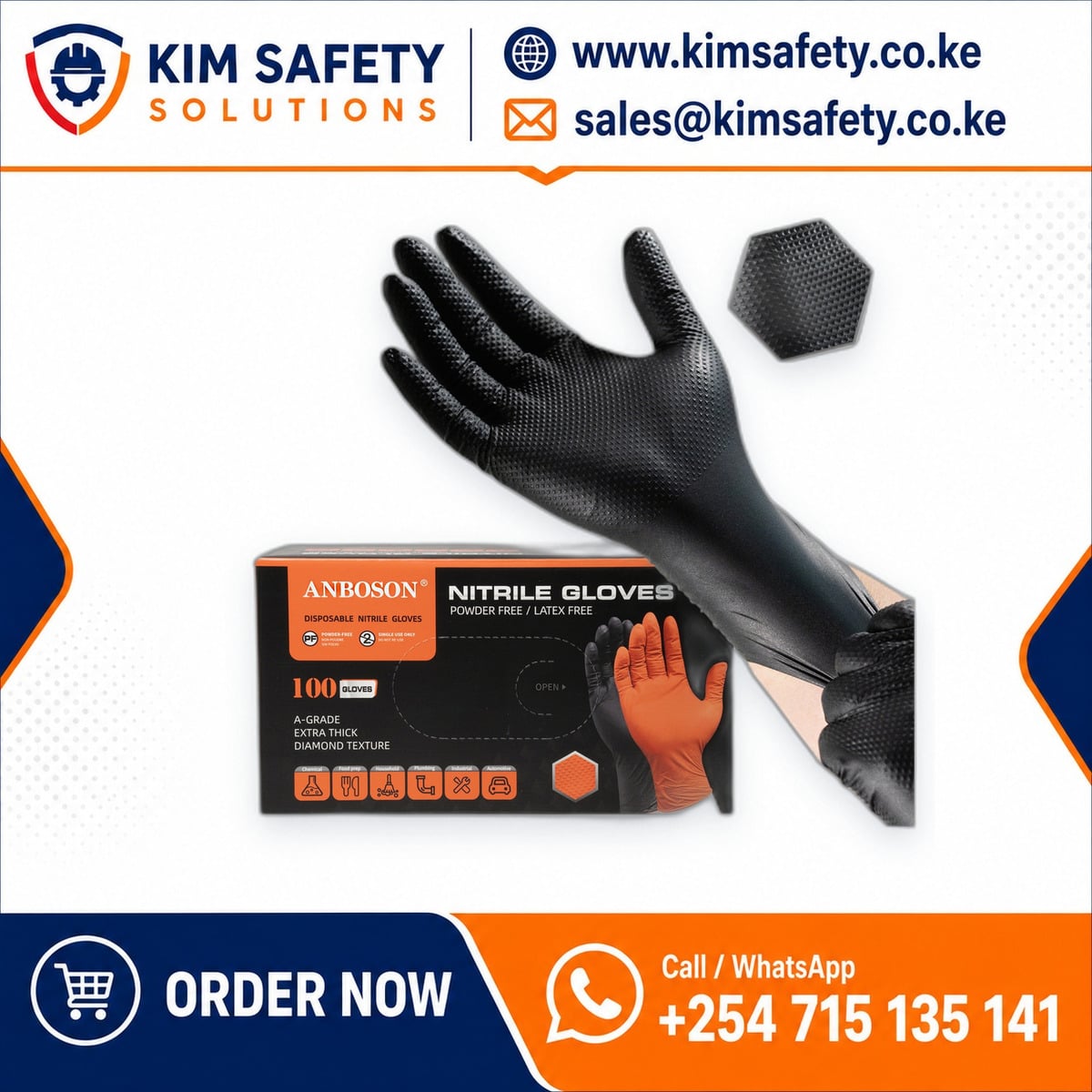 Nitrilution Exam Gloves — Nitrile Powder-Free — KimSafety