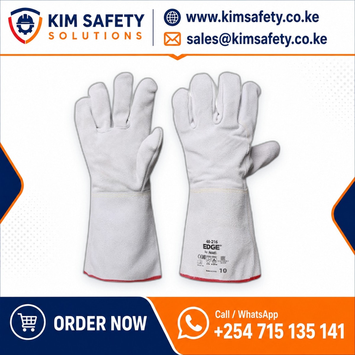 Cowhide TIG Leather Gloves 14″ — KimSafety