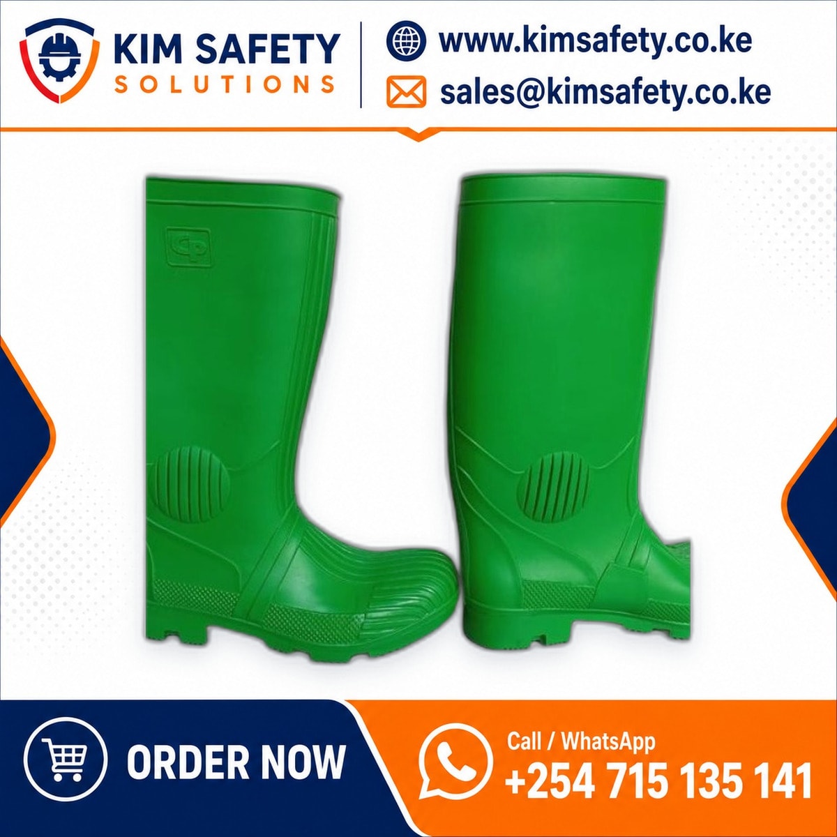 General Purpose Industrial Gumboot (Green) — KimSafety