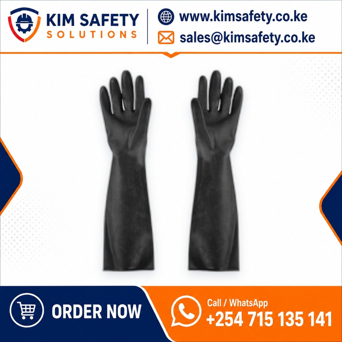 Heavy Duty Chemical Resistant Rubber Gloves 22″ — KimSafety
