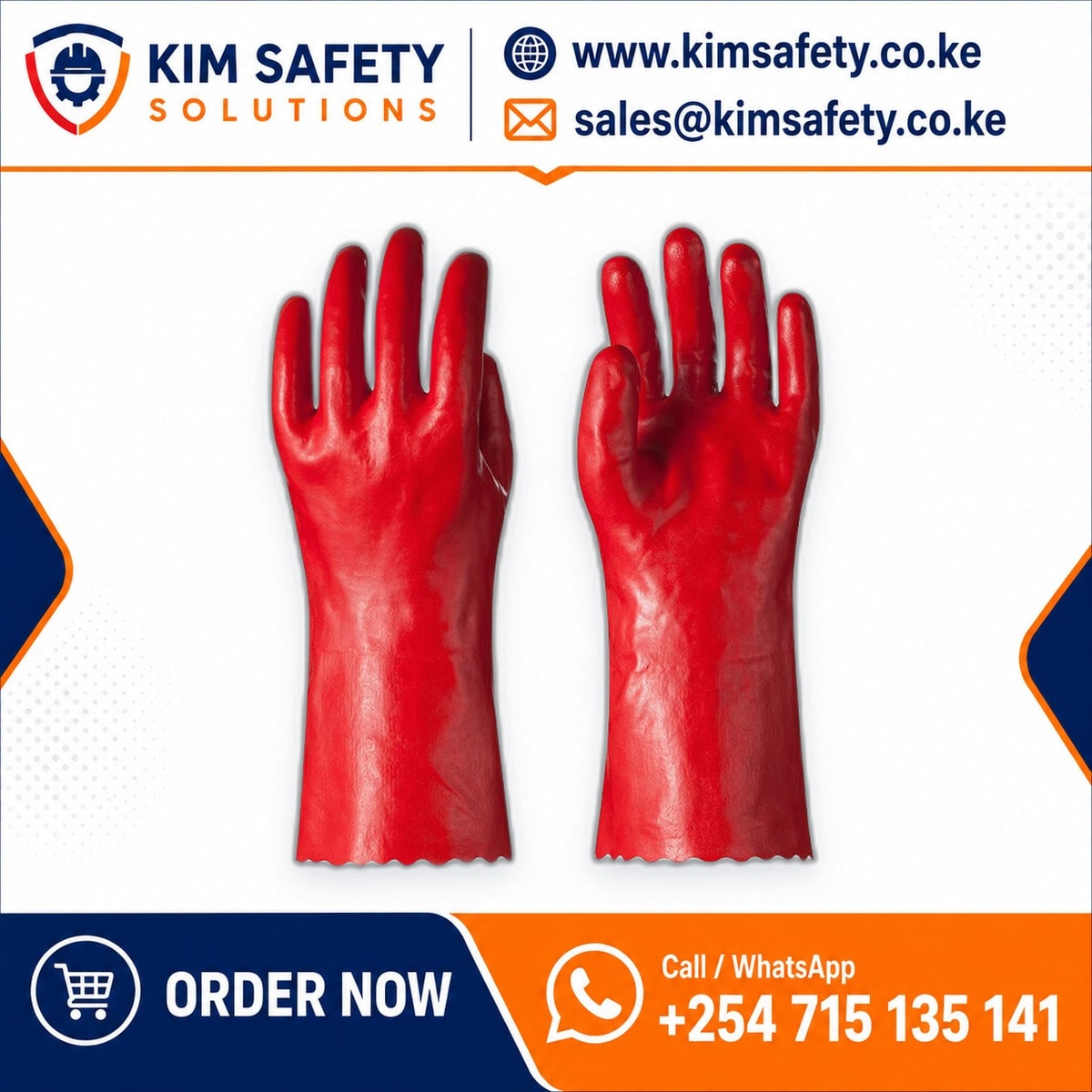 Red Heavy-Duty Nitrile Gloves — KimSafety