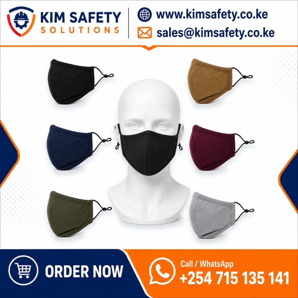 3-Ply Washable & Reusable Face Mask (KEBS Approved) — KimSafety