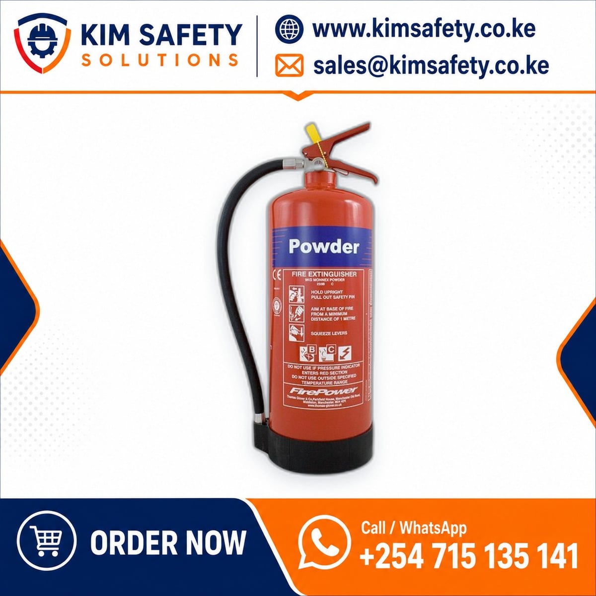 ABC Dry Powder Fire Extinguisher 9kg — KimSafety