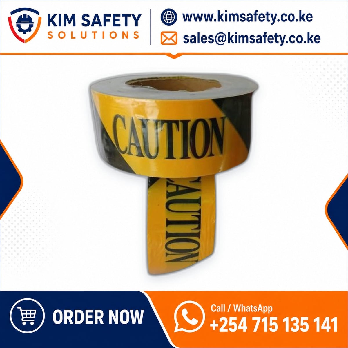 Barricade Caution Tape (Yellow/Black, 2″) — KimSafety