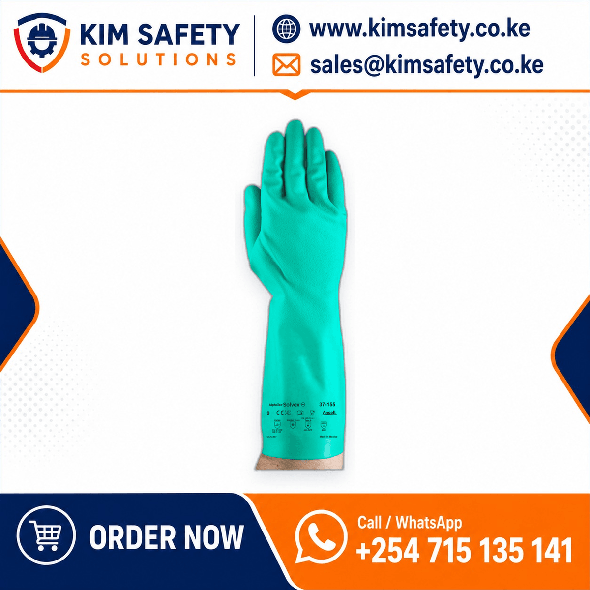 Blue Reusable Nitrile Gloves — KimSafety