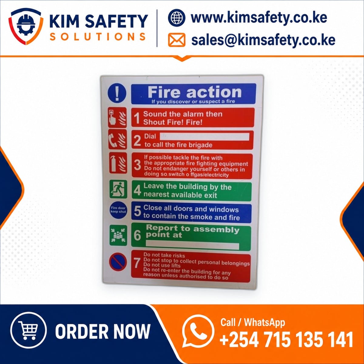 Fire Action Plan Sign — KimSafety