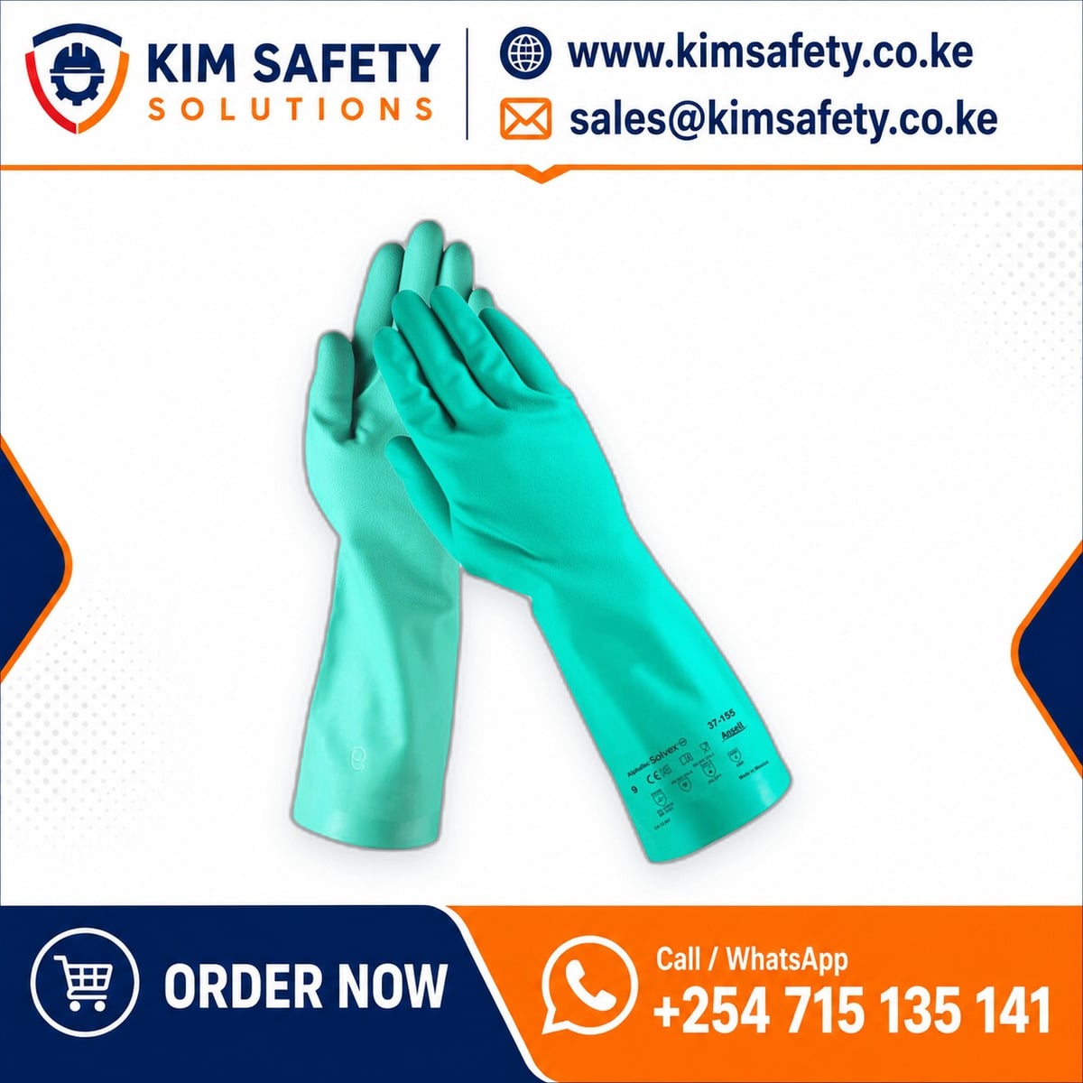 Green Nitrile Gloves — KimSafety